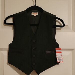 Boys Tuxedo Suit Vest Black Sizes 4 & 12 NWT
